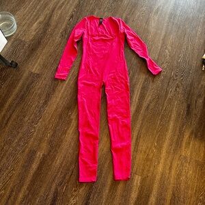 Pink stretchy jumpsuit, new with tags, size small